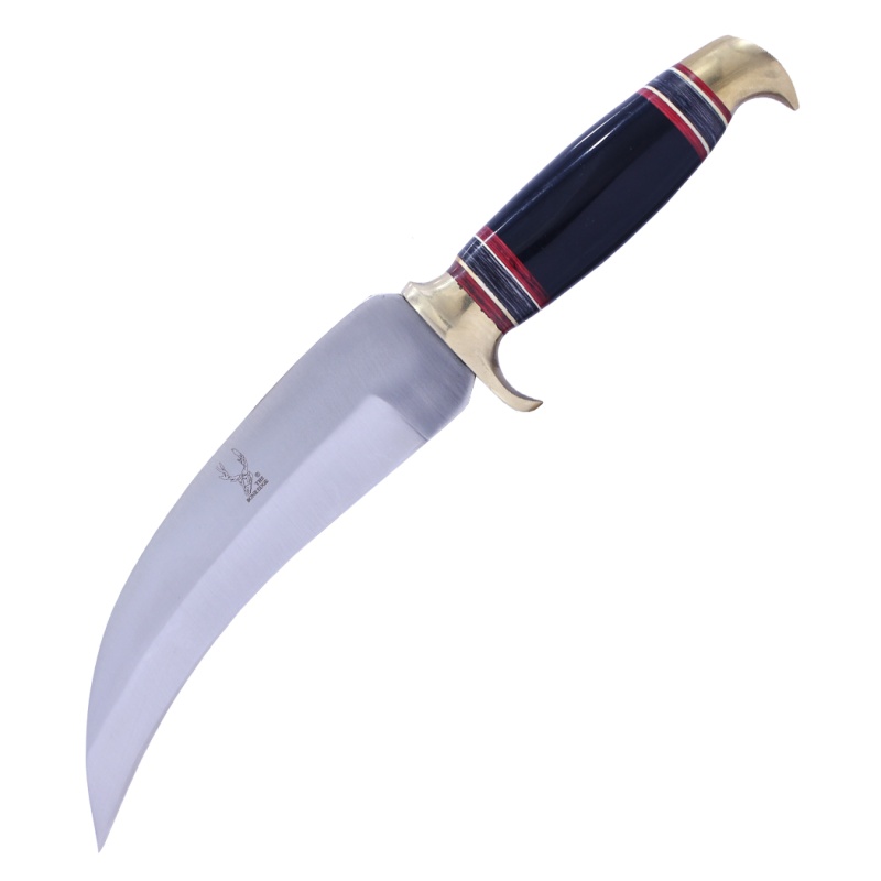 Theboneedge 11.5" Stain Finished Blade Black Resin Handle Brass Bolster Dagger Knife With Sheath