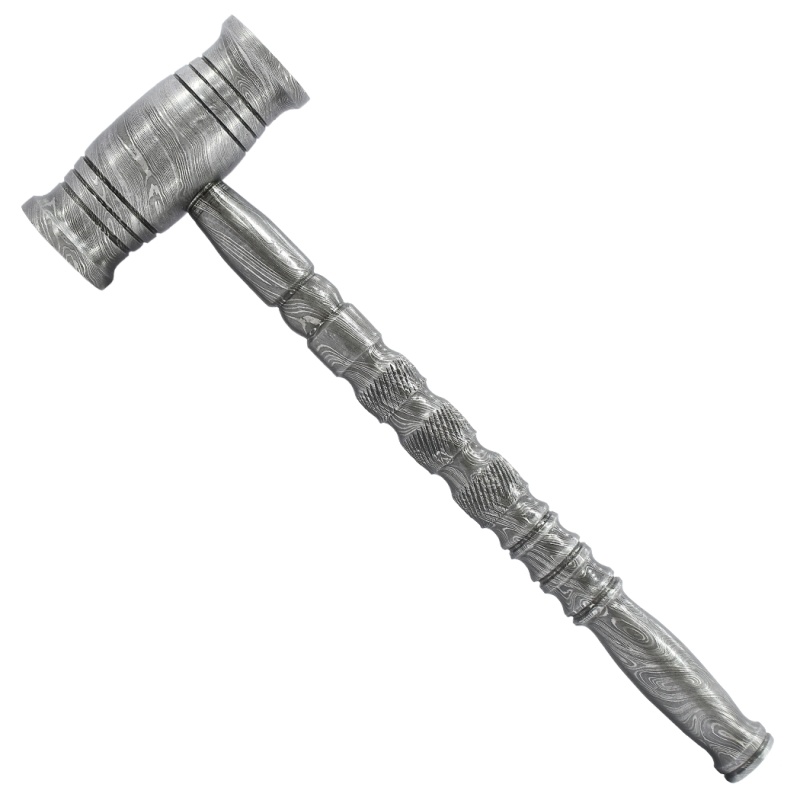 Theboneedge 9" Damascus Steel Hammer Custom Hand Made Stunning Handle