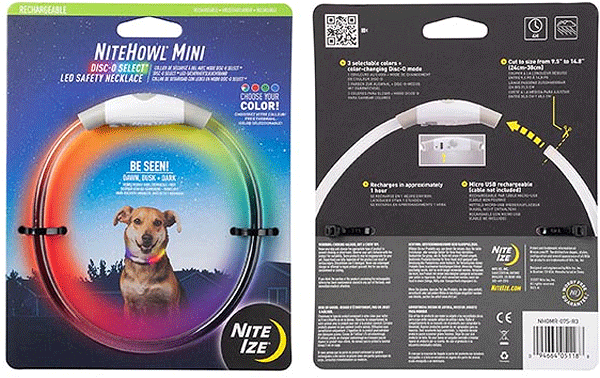 NITE IZE, NITEHOWL® Rechargeable Led Safety Dog Necklace in Mini
