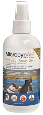 Microcyn Ah Hot Spot Spray Gel 8Oz for Small Pets