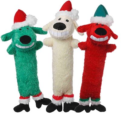 Holiday Loofa Dog Santa S 12 Inch