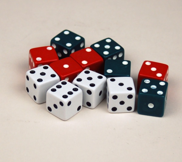 Dot Dice - Red/Green/White - Set Of 12