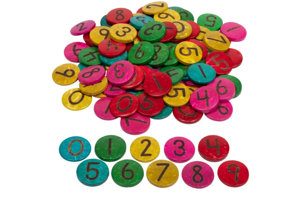 Coconut Numbers - Small - 0-9 - Set Of 100