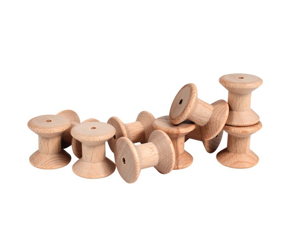 Wooden Spools - Set Of 10