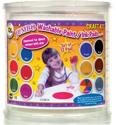 Jumbo Circular Washable Stamp Pads - Craft - 12
