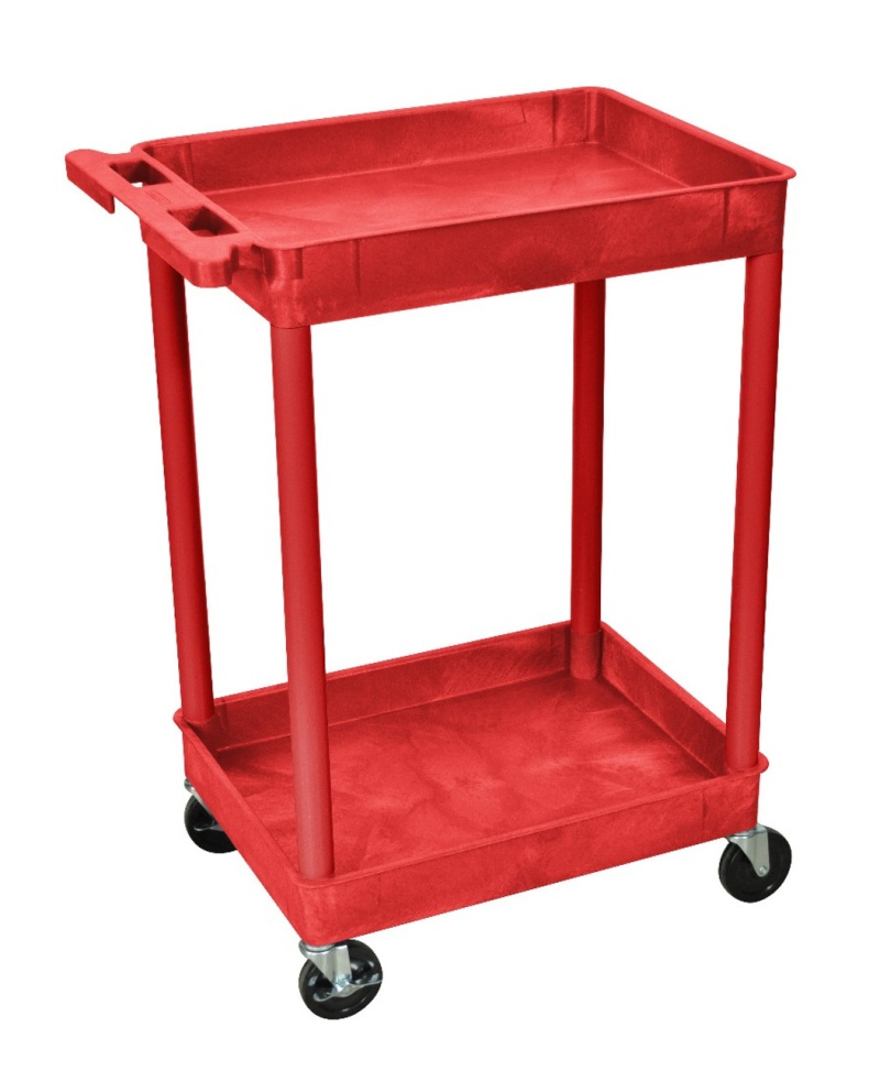 Red 2 Shelf Tub Cart Item Rdstc11rd