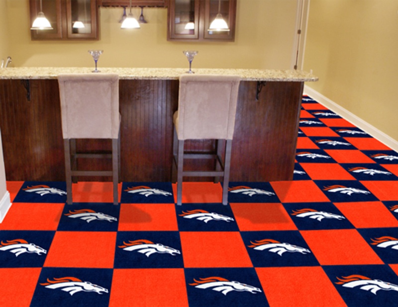 Denver Broncos Carpet Tiles 18"X18" Tiles