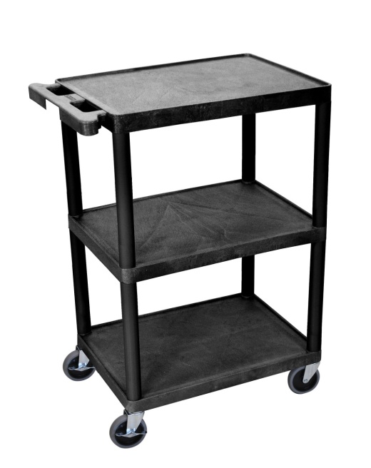 34" H Plastic Cart With 3 Shelves - Item HE34-B