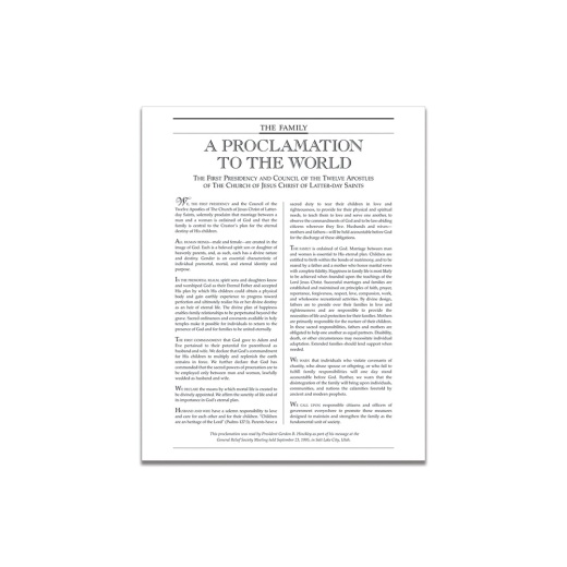 The Family Proclamation 4X5" Print