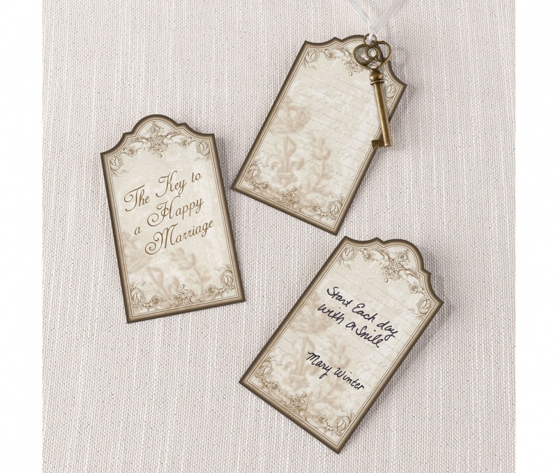 24 Vintage Gold Guest Signing Tags