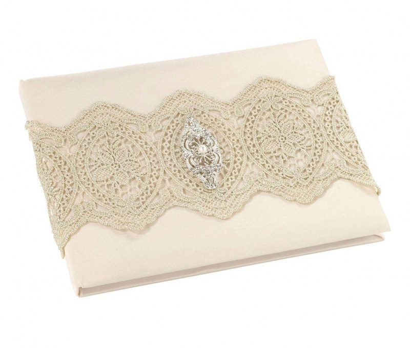 Gold Lace Guest Book