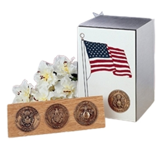 Stainless Flag with Flag Panel 8x5.5x6 - CIS Single Inurnment