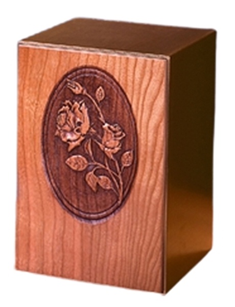 Carved Rose On Solid Bronze Base Adult Urn
