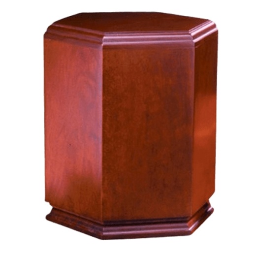 Hexagon Solid Mahogany Single Inurnment