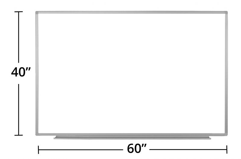 60"W X 40"H Wall-Mounted Magnetic Whiteboard