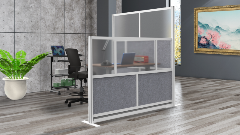 Modular Room Divider Wall System - 53" X 48" Add-On Wall