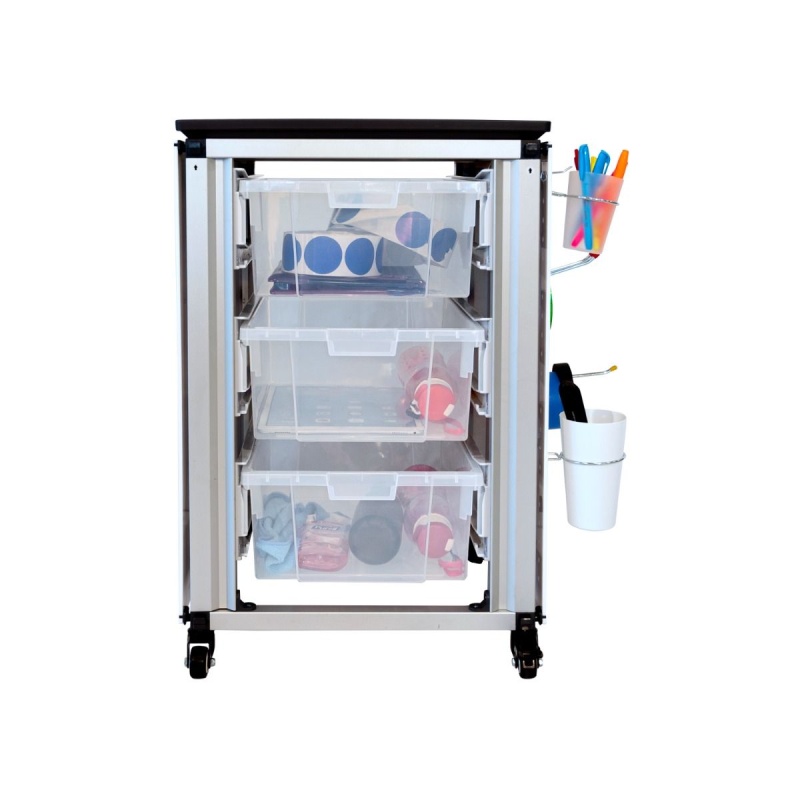 Modular Classroom Storage Cabinet - Single Module With 3 Large Bins
