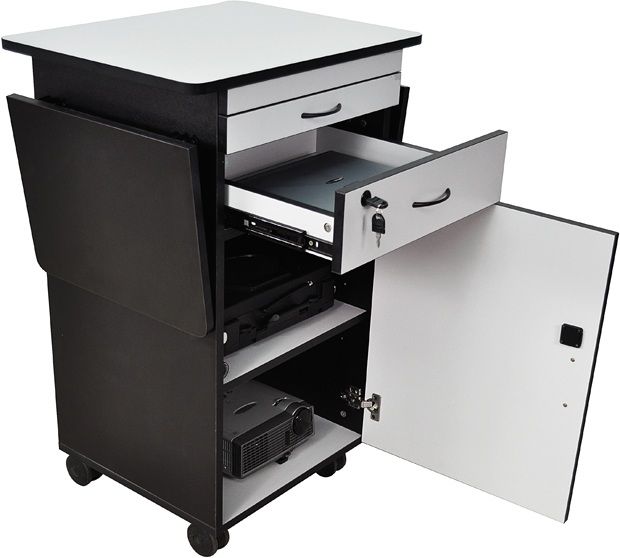 38" Mobile Av Presentation Station Cart With Locking