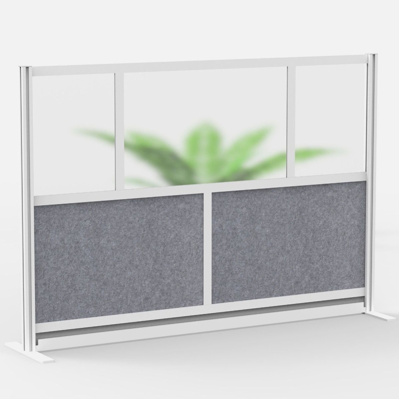 Expanse Modular Wall Room Divider System - Silver Frame - 70" X 48" Starter Wall
