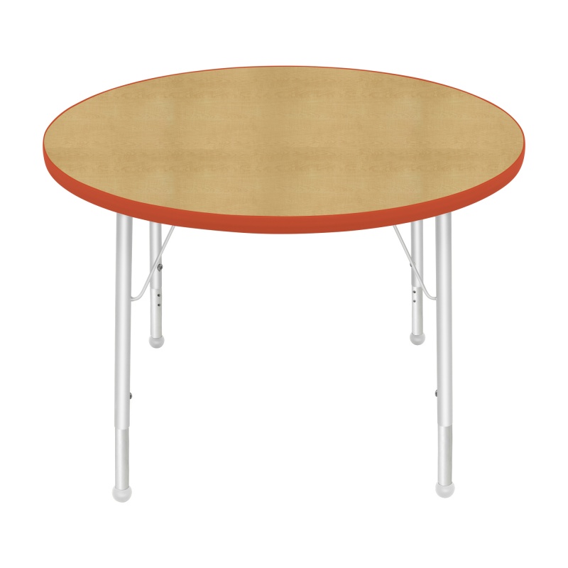 36" Round Table - Top Color: Maple, Edge Color: Autumn Orange