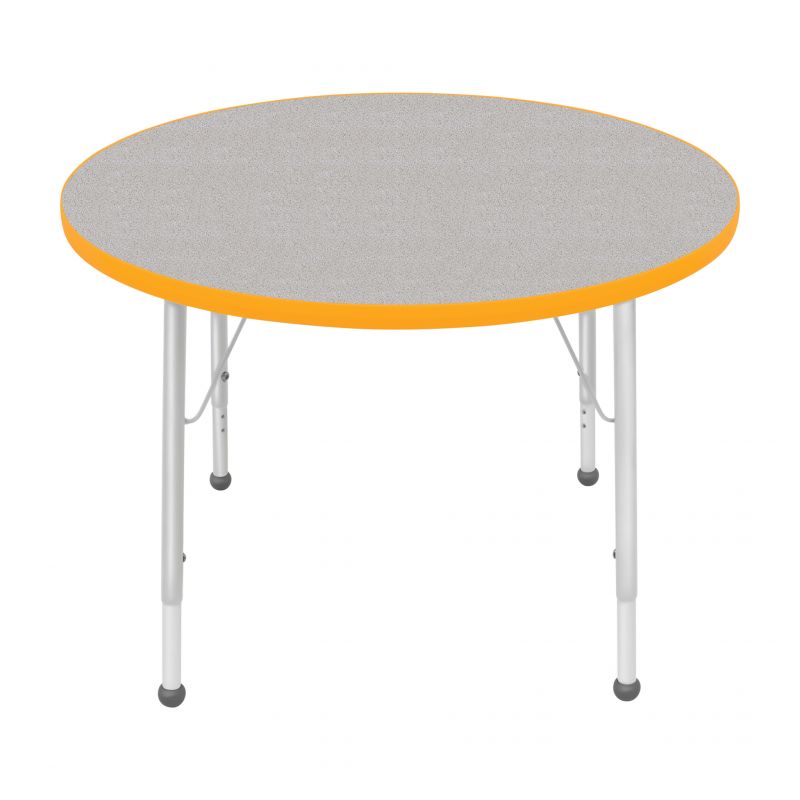 36" Round Table - Top Color: Gray Nebula, Edge Color: Yellow
