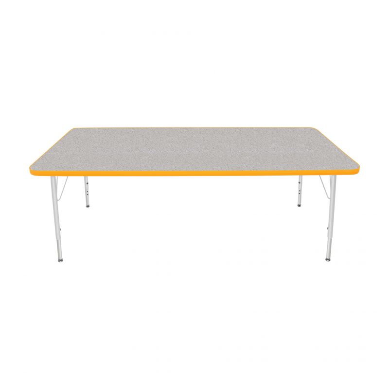 36" X 72' Rectangle Table - Top Color: Gray Nebula, Edge Color: Yellow