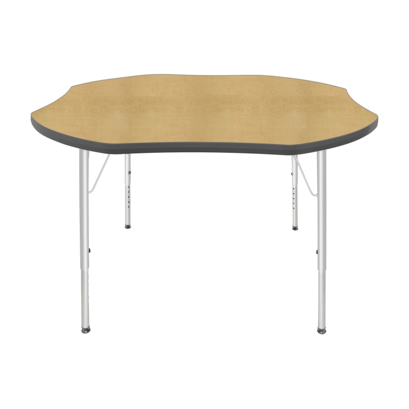 48" Shamrock Table - Top Color: Maple, Edge Color: Graphite