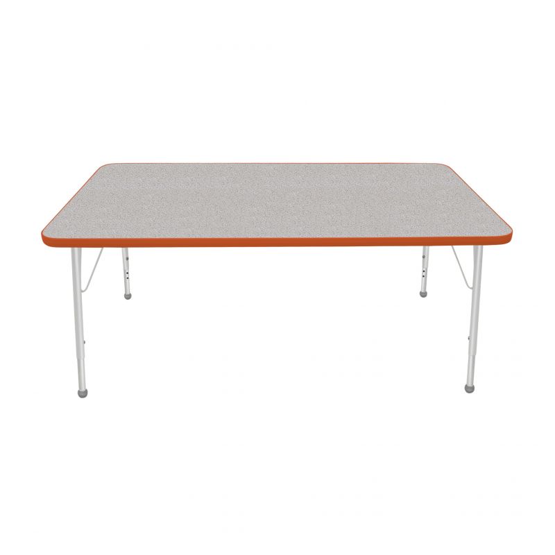 36" X 60" Rectangle Table - Top Color: Gray Nebula, Edge Color: Autumn Orange
