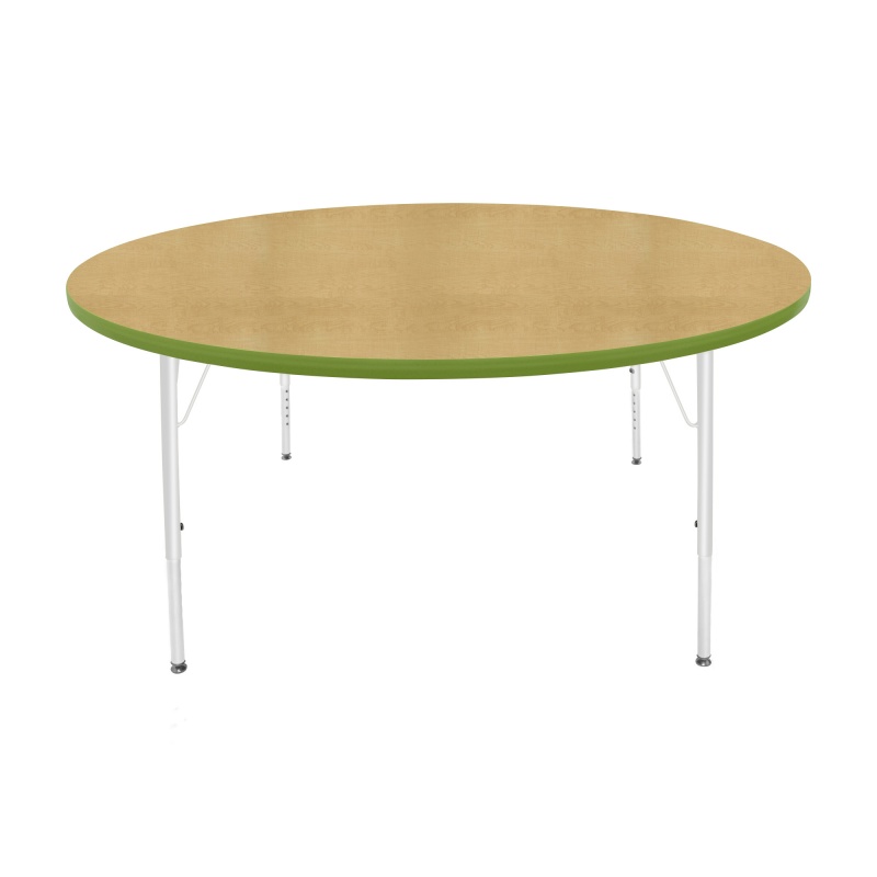 60" Round Table - Top Color: Maple, Edge Color: Sour Apple
