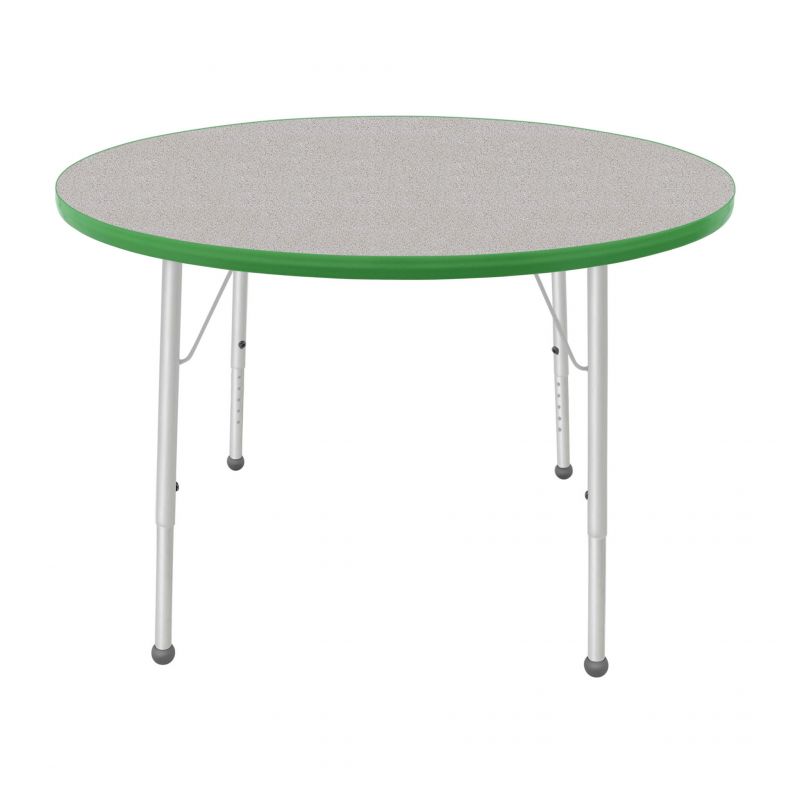 42" Round Table - Top Color: Gray Nebula, Edge Color: Dustin Green