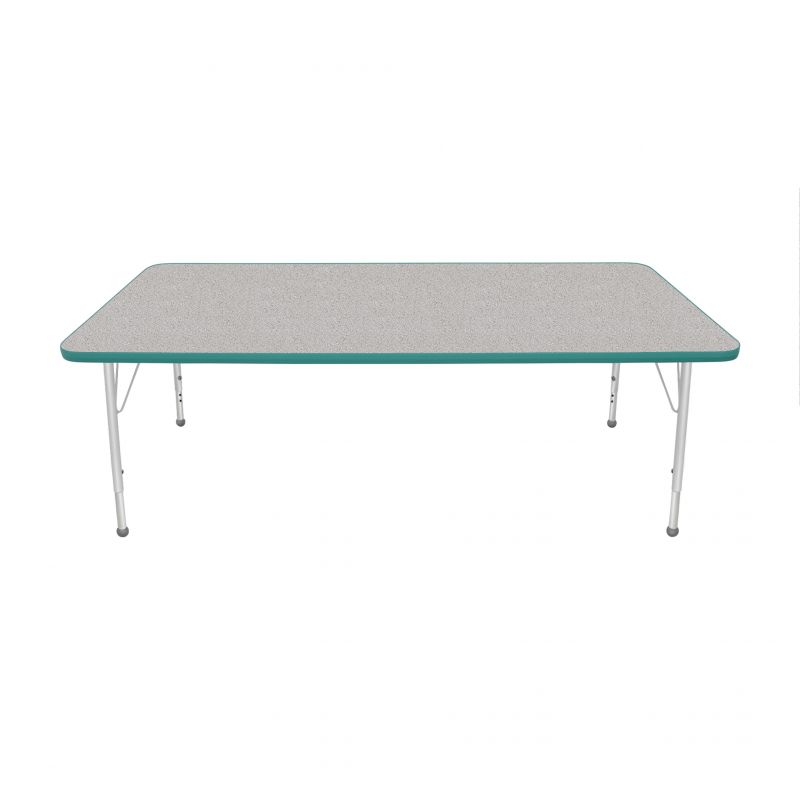 36" X 72' Rectangle Table - Top Color: Gray Nebula, Edge Color: Teal