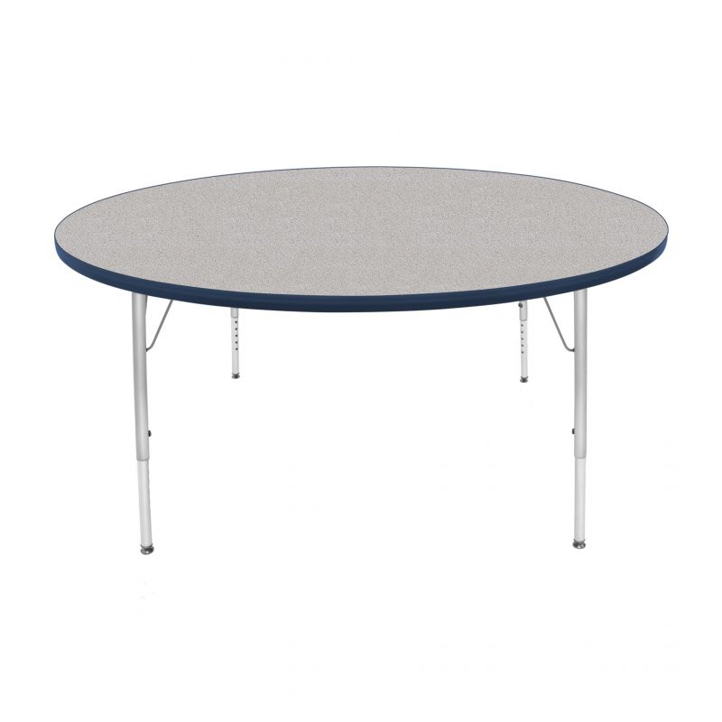 60" Round Table - Top Color: Gray Nebula, Edge Color: Navy