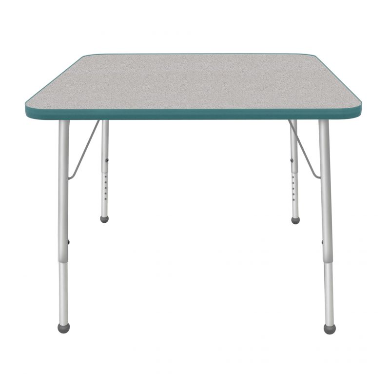 36" Square Table - Top Color: Gray Nebula, Edge Color: Teal