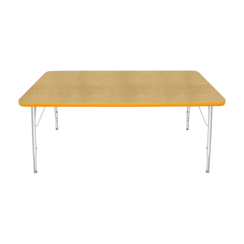 36" X 60" Rectangle Table - Top Color: Maple, Edge Color: Yellow