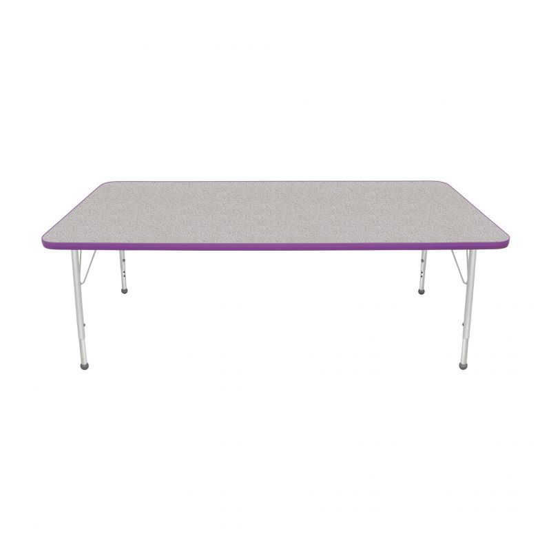 36" X 72' Rectangle Table - Top Color: Gray Nebula, Edge Color: Purple