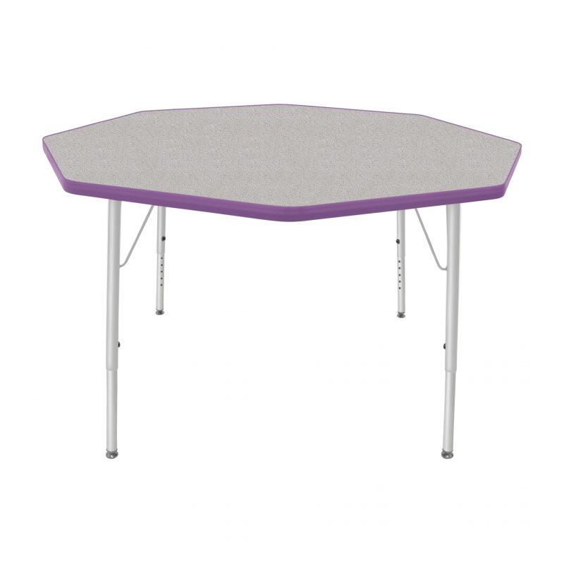 48" Octagon Table - Top Color: Gray Nebula, Edge Color: Purple