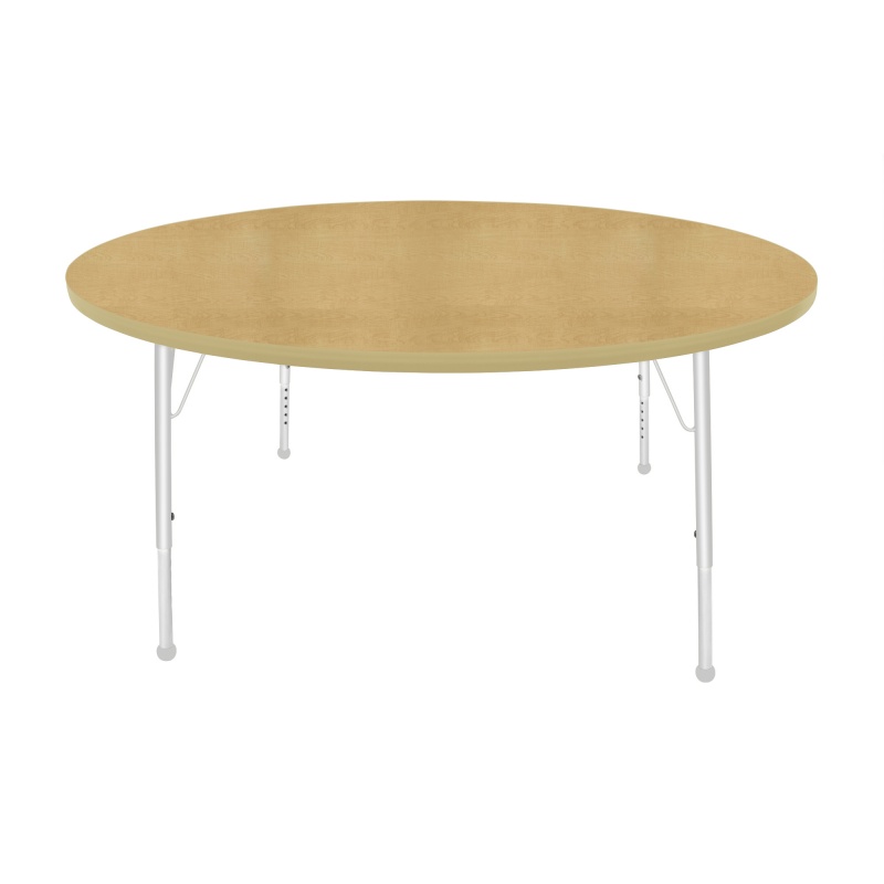 60" Round Table - Top Color: Maple, Edge Color: Tan