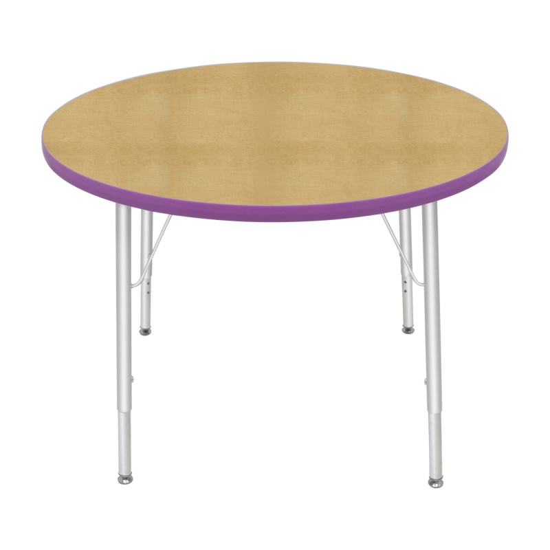 36" Round Table - Top Color: Maple, Edge Color: Purple