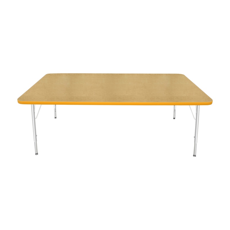 42" X 72" Rectangle Table - Top Color: Maple, Edge Color: Yellow