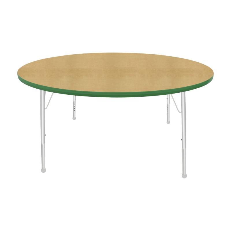 60" Round Table - Top Color: Maple, Edge Color: Dustin Green