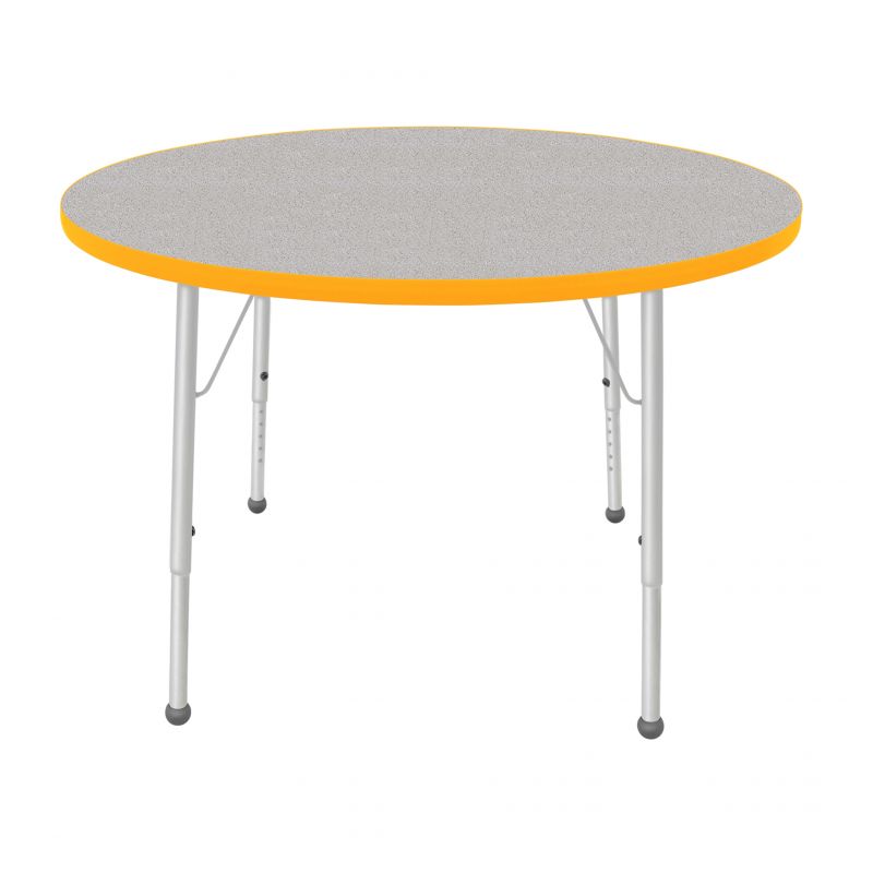 42" Round Table - Top Color: Gray Nebula, Edge Color: Yellow