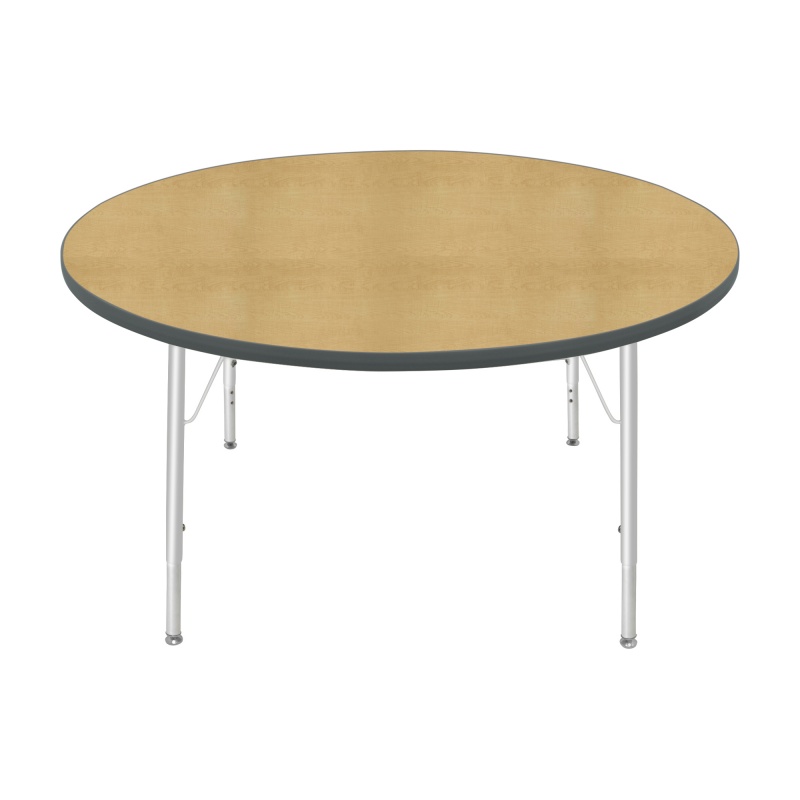 48" Round Table - Top Color: Maple, Edge Color: Graphite
