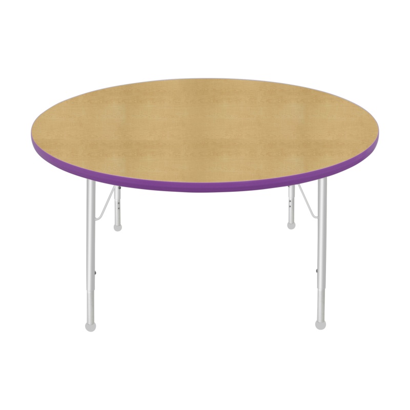 48" Round Table - Top Color: Maple, Edge Color: Purple