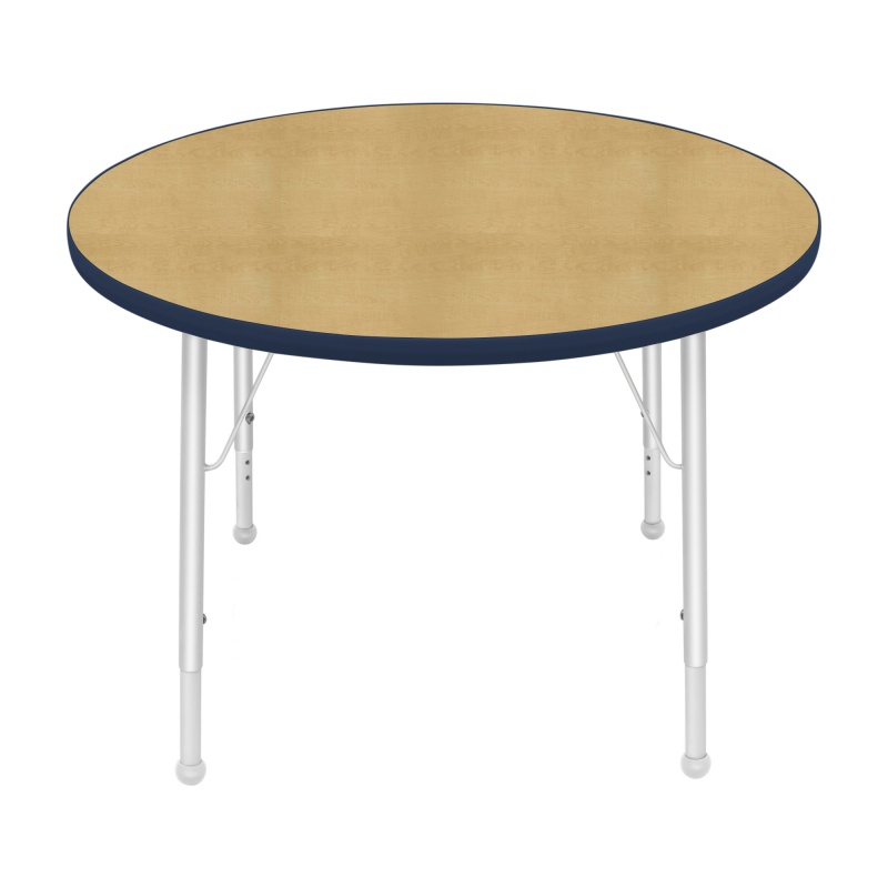 36" Round Table - Top Color: Maple, Edge Color: Navy
