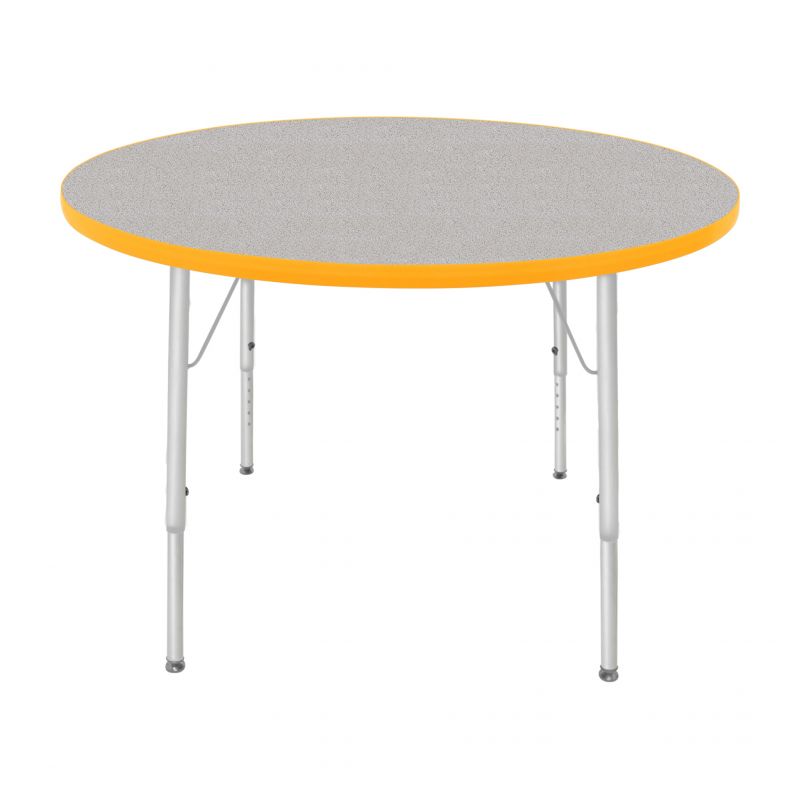 42" Round Table - Top Color: Gray Nebula, Edge Color: Yellow
