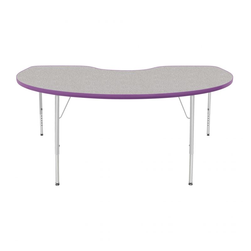 48" X 72" Kidney Table - Top Color: Gray Nebula, Edge Color: Purple