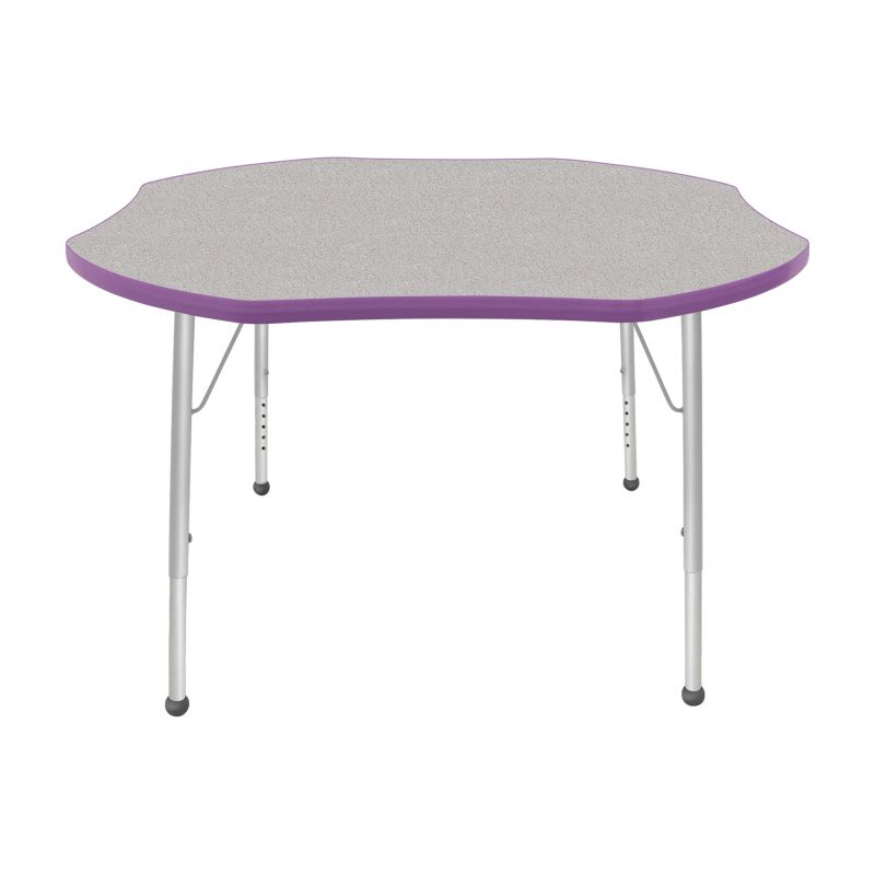 48" Shamrock Table - Top Color: Gray Nebula, Edge Color: Purple