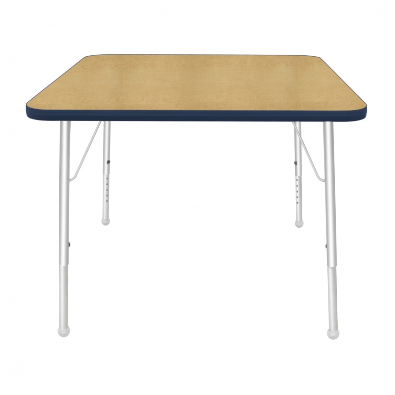 36" Square Table - Top Color: Maple, Edge Color: Navy