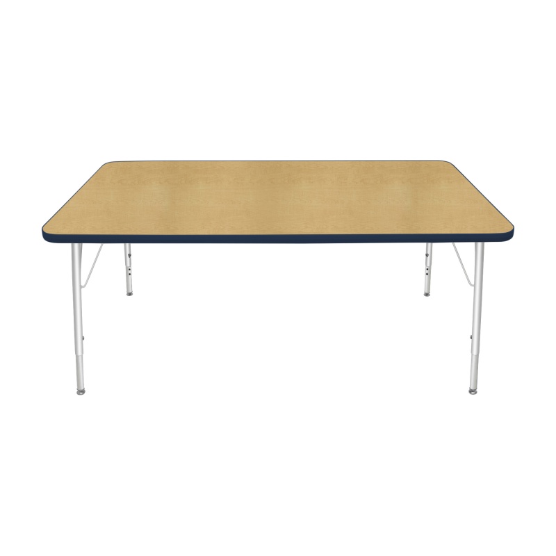36" X 60" Rectangle Table - Top Color: Maple, Edge Color: Navy