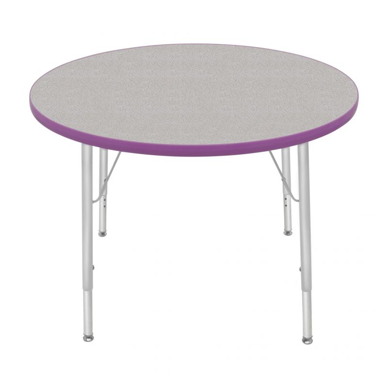 36" Round Table - Top Color: Gray Nebula, Edge Color: Purple